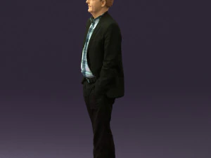 man in opened suit 0571 3D Model
