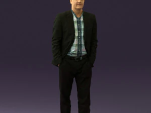 man in opened suit 0571 3D Model