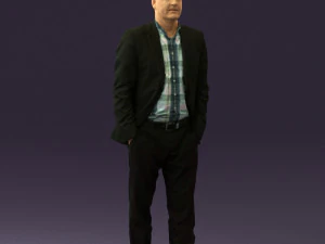 man in opened suit 0571 3D Model