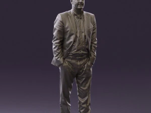 man in opened suit 0571 3D Model