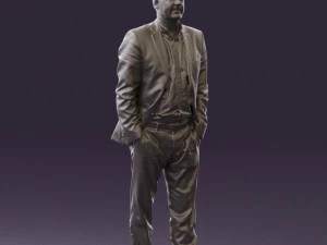 man in opened suit 0571 3D Model