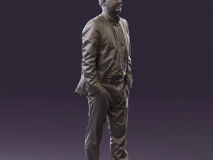 man in opened suit 0571 3D Model