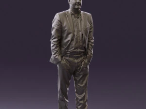 man in opened suit 0571 3D Model