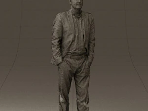man in opened suit 0571 3D Model