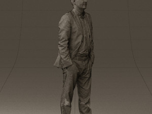 man in opened suit 0571 3D Модель