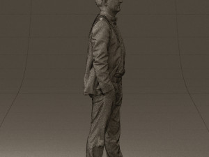 man in opened suit 0571 3D Модель