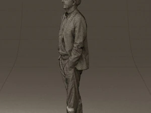 man in opened suit 0571 3D Model