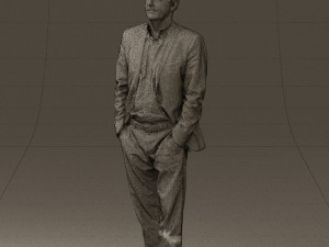 man in opened suit 0571 3D Модель