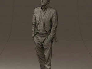 man in opened suit 0571 3D Model
