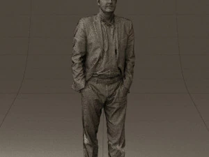man in opened suit 0571 3D Model