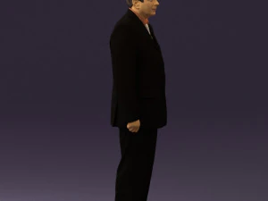 man in black suit pink tshirt 0573 3D Model