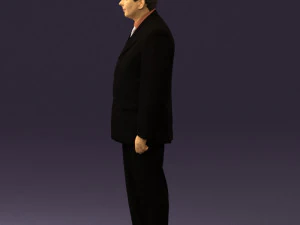 man in black suit pink tshirt 0573 3D Model