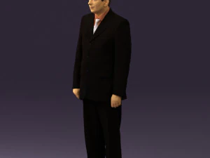man in black suit pink tshirt 0573 3D Model