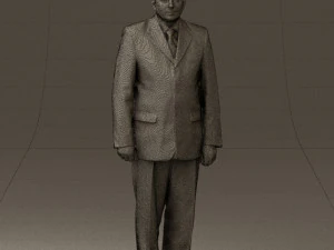 man in black suit pink tshirt 0573 3D Model