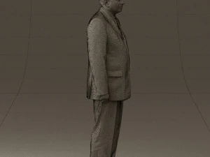 man in black suit pink tshirt 0573 3D Model