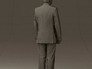 man in black suit pink tshirt 0573 3D Model
