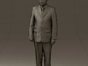 man in black suit pink tshirt 0573 3D Model