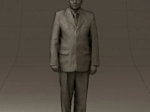 man in black suit pink tshirt 0573 3D Model