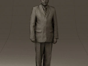 man in black suit pink tshirt 0573 3D Model