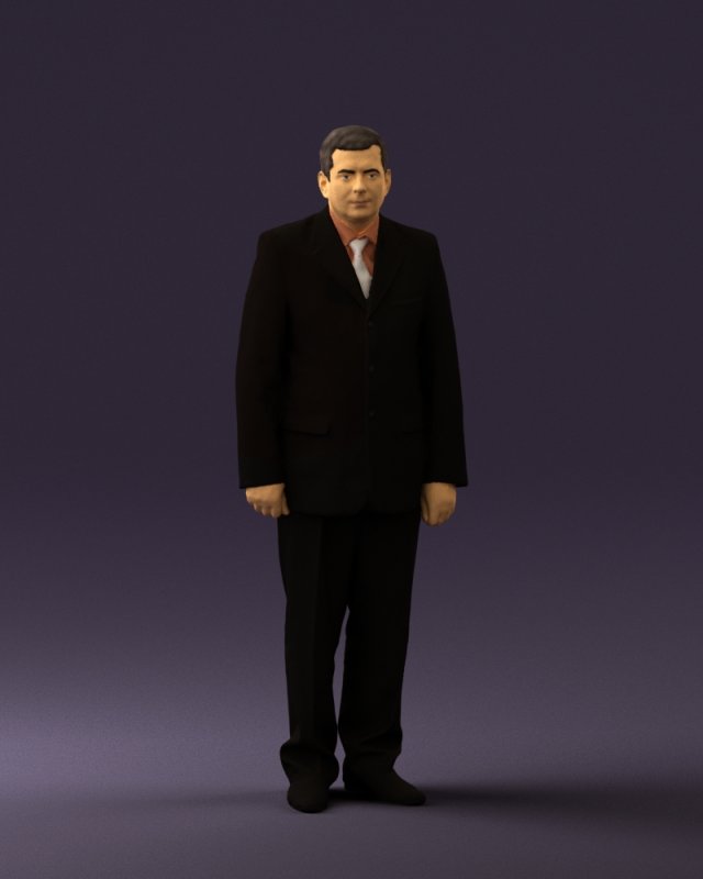 man in black suit pink tshirt 0573 3d print ready Modelo de Impressão 3D .c4d .max .obj .3ds .fbx .stl .blend 