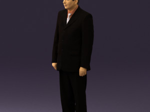 man in black suit pink tshirt 0573 3d print ready Modelo de Impressão 3D