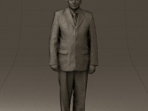 man in black suit pink tshirt 0573 3d print ready Modelo de Impressão 3D