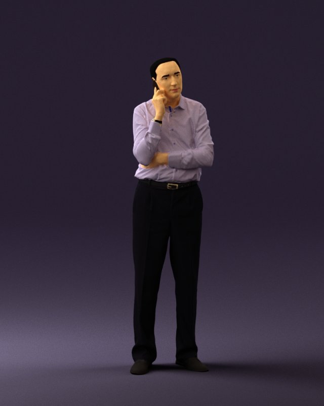 man in suit pants blue top 0574 Modelo 3D .c4d .max .obj .3ds .fbx .stl .blend 