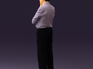 man in suit pants blue top 0574 Modelo 3D