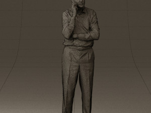 man in suit pants blue top 0574 Modelo 3D