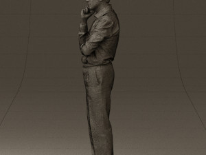 man in suit pants blue top 0574 Modelo 3D