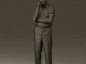 man in suit pants blue top 0574 Modelo 3D