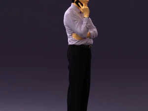 man in suit pants blue top 0574 3d print ready 3D Print Model