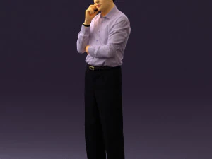 man in suit pants blue top 0574 3d print ready 3D Print Model