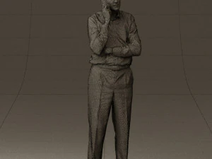 man in suit pants blue top 0574 3d print ready 3D Print Model