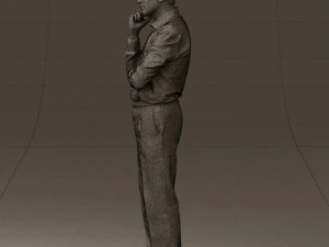 man in suit pants blue top 0574 3d print ready 3D Print Model