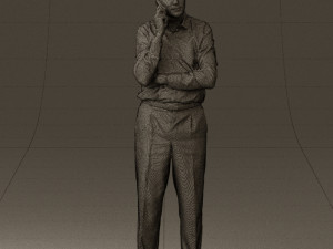 man in suit pants blue top 0574 3d print ready 3Dプリントモデル