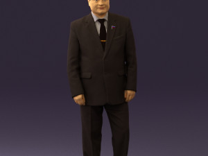 man in suit russian flag 0577 3D Model