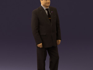 man in suit russian flag 0577 3Dモデル