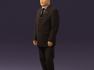 man in suit russian flag 0577 3Dモデル