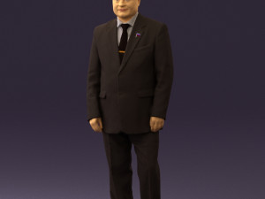 man in suit russian flag 0577 3Dモデル