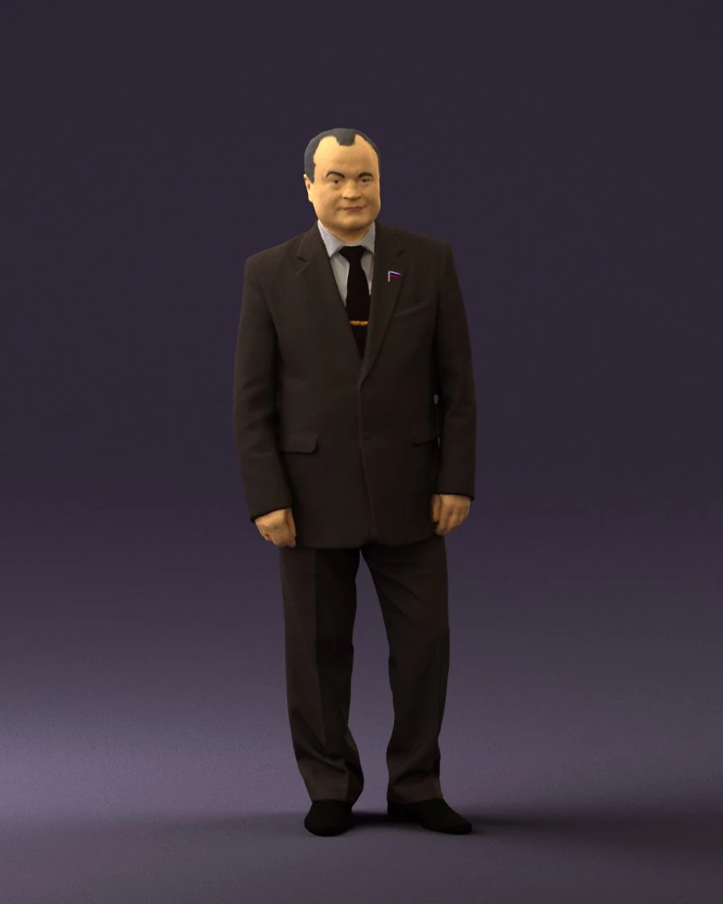 man in suit russian flag 0577 3d print ready 3D Print Model .c4d .max .obj .3ds .fbx .stl .blend 