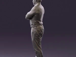 man in suit gray pants blue top 0578 3D Model