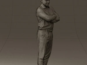 man in suit gray pants blue top 0578 3D Model
