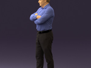 man in suit gray pants blue top 0578 Modelo de impresión 3D