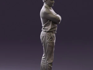 man in suit gray pants blue top 0578 3D Print Model