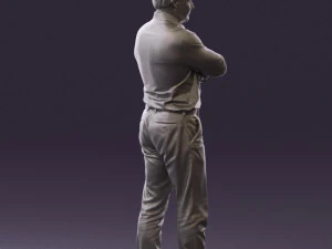 man in suit gray pants blue top 0578 3D Print Model