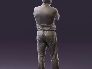 man in suit gray pants blue top 0578 3D Print Model