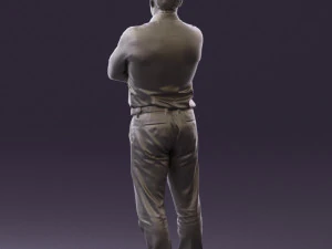 man in suit gray pants blue top 0578 3D Print Model