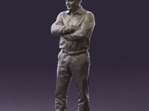 man in suit gray pants blue top 0578 3D Print Model