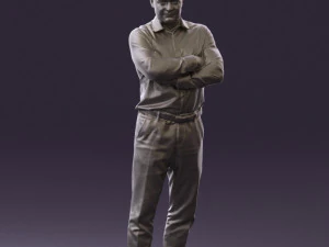 man in suit gray pants blue top 0578 3D Print Model